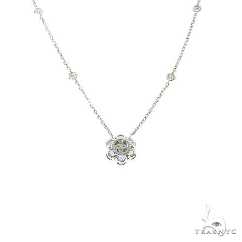 Ocean Blue Sapphire Flower Necklace 67233 - Image 5