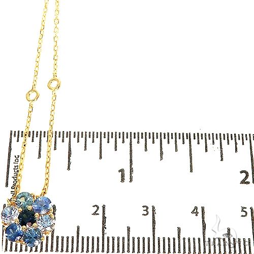 Ocean Blue Sapphire Flower Necklace 67219 - Image 5