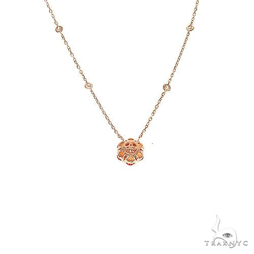 Orange Sapphire Diamond Flower Necklace 67231 - Image 3