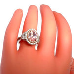 Oval Cut Fancy Pink Diamond Halo Engagement Ring 64567 - Image 10