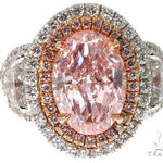 Oval Cut Fancy Pink Diamond Halo Engagement Ring 64567 - Image 2