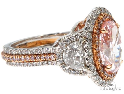 Oval Cut Fancy Pink Diamond Halo Engagement Ring 64567 - Image 4