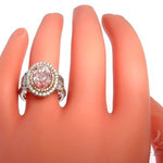 Oval Cut Fancy Pink Diamond Halo Engagement Ring 64567 - Image 9