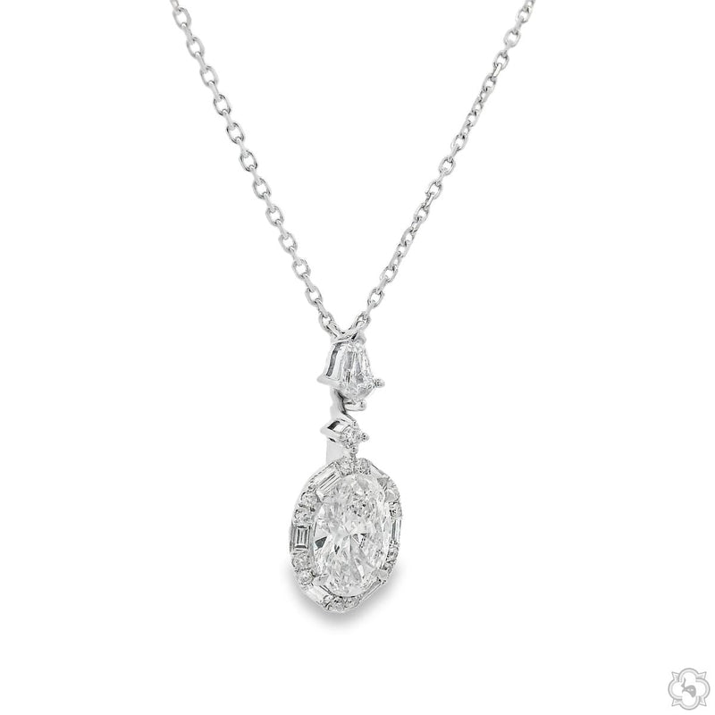 Oval Diamond Necklace 70754 - Image 4