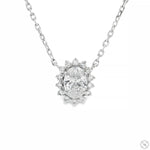 Oval Halo Diamond Necklace 70755 - Image 1