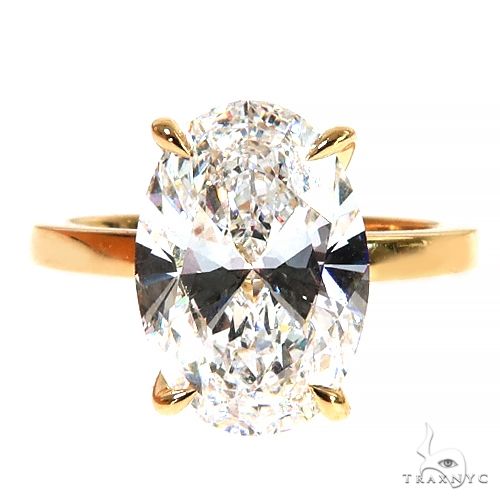 Oval Shape Diamond Engagement Ring (Lab) 68285 - Image 2