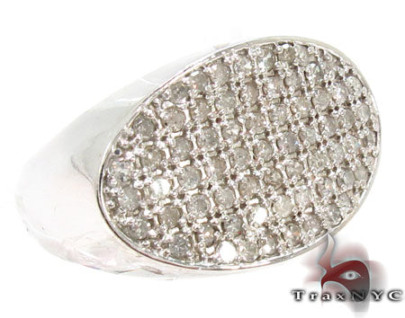 Oval Silver Diamond Ring 28061 - Image 1
