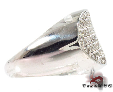 Oval Silver Diamond Ring 28061 - Image 4