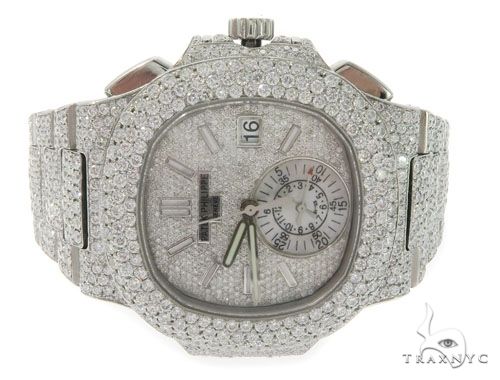 Patek Philippe Nautilus Chronograph Diamond Stainless Steel Watch 58638 - Image 7