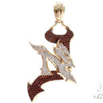 Pave Diamond Custom New Jersey Devil Pendant 64017 - Image 1