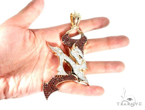 Pave Diamond Custom New Jersey Devil Pendant 64017 - Image 8