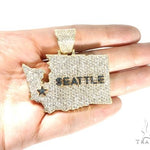 Pave Diamond Custom Seattle Pendant 64016 - Image 5