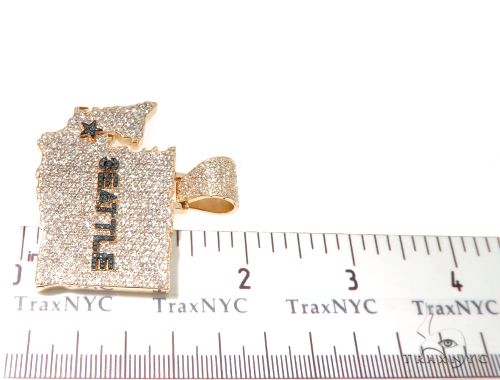 Pave Diamond Custom Seattle Pendant 64016 - Image 7
