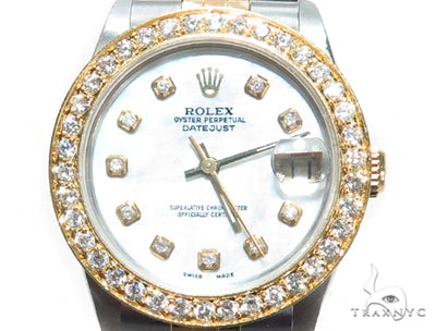 Pave Diamond Datejust Rolex Watch 41588 - Image 1