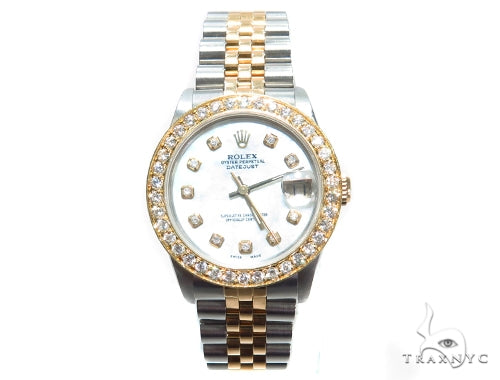 Pave Diamond Datejust Rolex Watch 41588 - Image 2