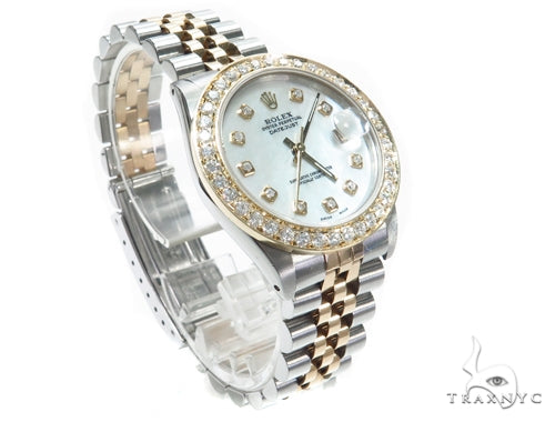 Pave Diamond Datejust Rolex Watch 41588 - Image 3