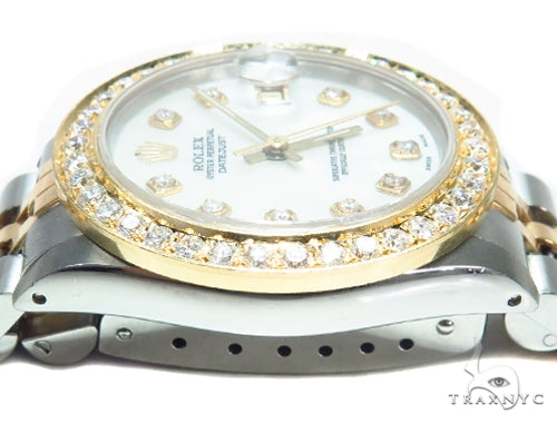Pave Diamond Datejust Rolex Watch 41588 - Image 7