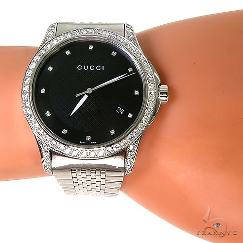 Pave Diamond G Timeless Collection Medium Version Gucci Watch 67255 - Image 7