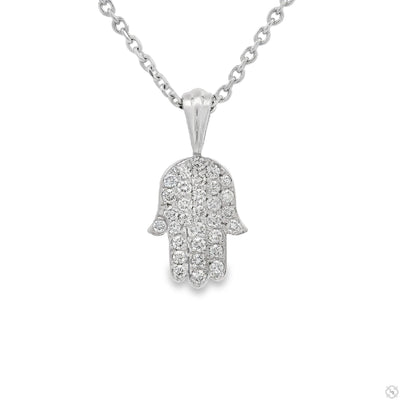 Pave Diamond Hamsa Pendant Set - Small 70801 - Image 1