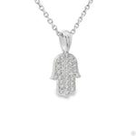 Pave Diamond Hamsa Pendant Set - Small 70801 - Image 2