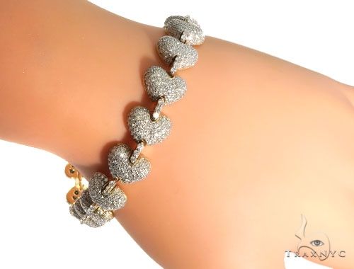 Pave Diamond Heart Bracelet 63931 - Image 7