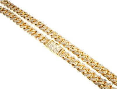 Pave Diamond Miami Cuban Link Chain 24 Inches 10mm   64099 - Image 1