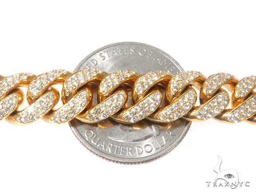 Pave Diamond Miami Cuban Link Chain 24 Inches 10mm   64099 - Image 3