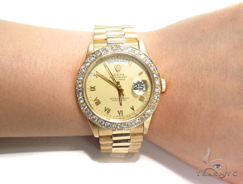 Pave Diamond Rolex Day Date Watch 41412 - Image 12