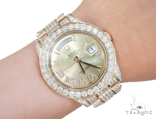 Pave Diamond Rolex Day Date Watch 42350 - Image 12