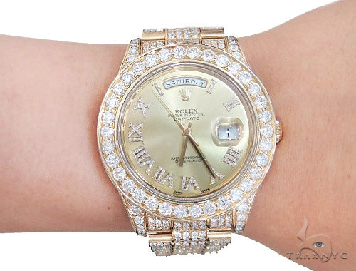 Pave Diamond Rolex Day Date Watch 42350 - Image 13
