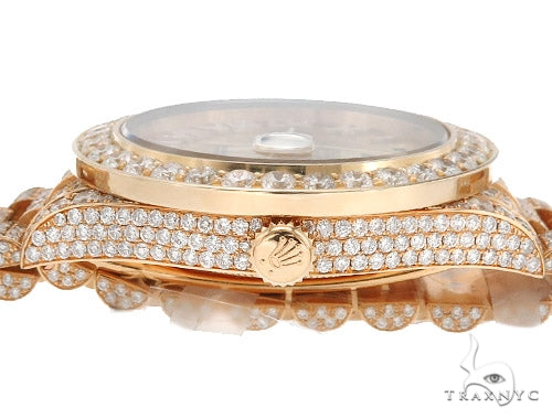 Pave Diamond Rolex Day Date Watch 42350 - Image 7