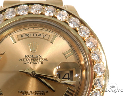 Pave Diamond Rolex Oyster Perpetual Day-Date Watch 49178 - Image 3