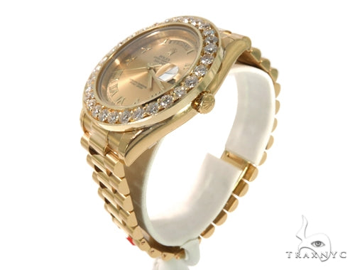 Pave Diamond Rolex Oyster Perpetual Day-Date Watch 49178 - Image 5