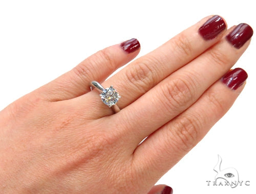 Pave Diamond Solitaire Engagement Ring 44605 - Image 7