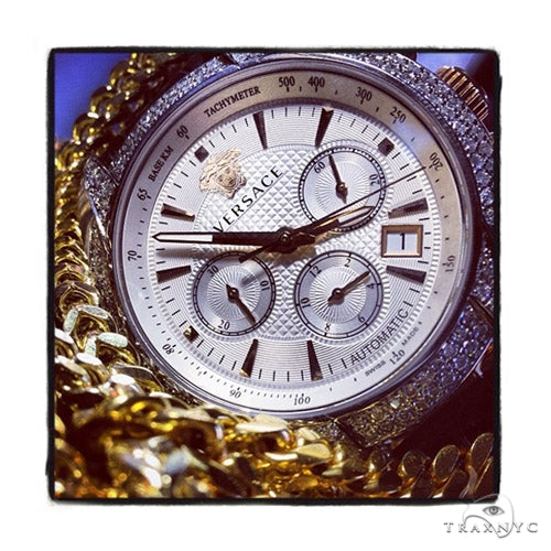 Pave Diamond Versace Watch M9A99D002 S497 37409 - Image 3