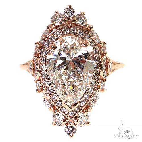 Pear Shape Diamond Engagement Ring (Lab) 68365 - Image 1