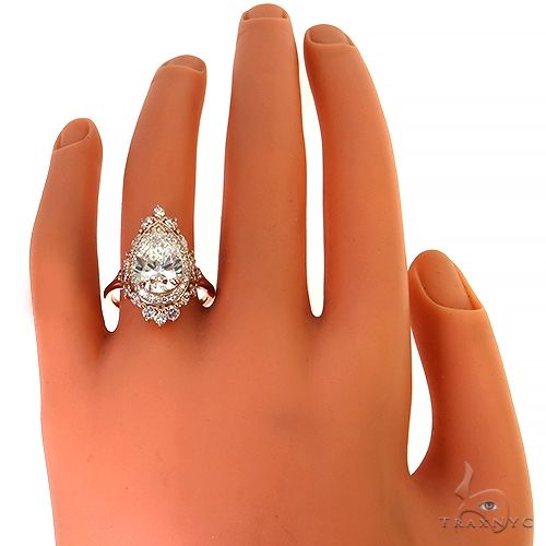 Pear Shape Diamond Engagement Ring (Lab) 68365 - Image 6