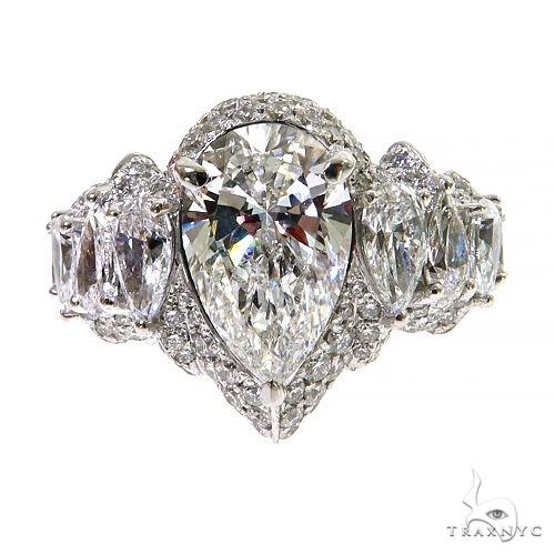 Pear Shape Diamond Engagement Ring (Lab) 68460 - Image 1
