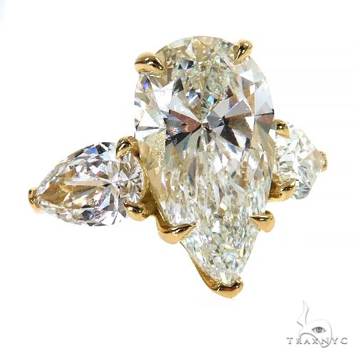 Pear Shape Diamond Engagement Ring (Lab) 69647 - Image 2