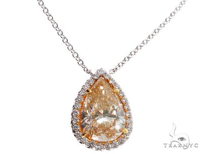 Pear Shape Fancy Yellow Diamond Necklace 64393 - Image 1