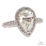Pear Shape Halo Diamond Engagement Ring 68835 - Image 2