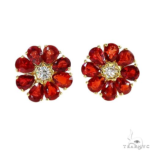 Pear Shape Red Sapphire Earrings 67040 - Image 1
