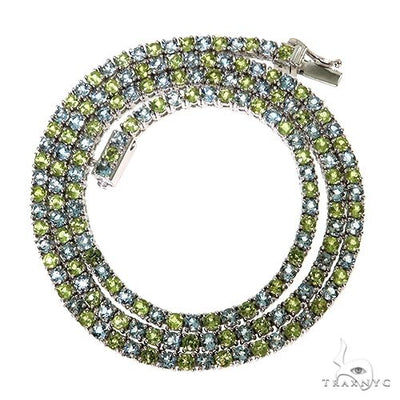 Peridot  Aquamarine Tennis Chain 67580 - Image 1
