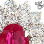 Pigeon Blood Ruby Diamond Earrings 30456 - Image 3