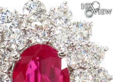 Pigeon Blood Ruby Diamond Earrings 30456 - Image 3