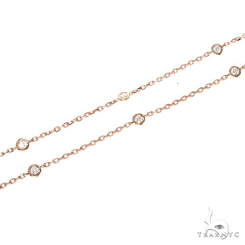 Pink Orange Sapphire Diamond Flower Necklace 67230 - Image 4