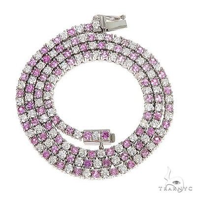 Pink Sapphire And Diamond Majesty Tennis Chain 66862 - Image 1