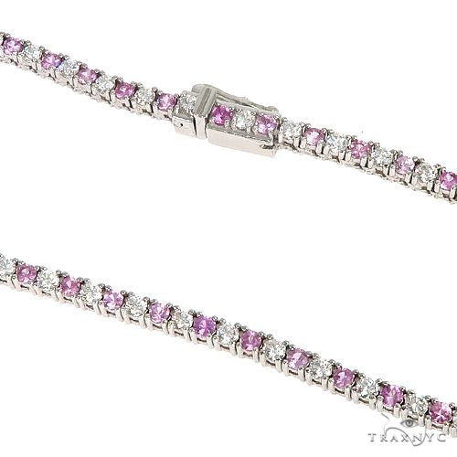 Pink Sapphire And Diamond Majesty Tennis Chain 66862 - Image 2