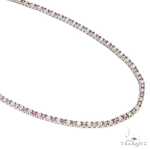 Pink Sapphire And Diamond Majesty Tennis Chain 66862 - Image 3