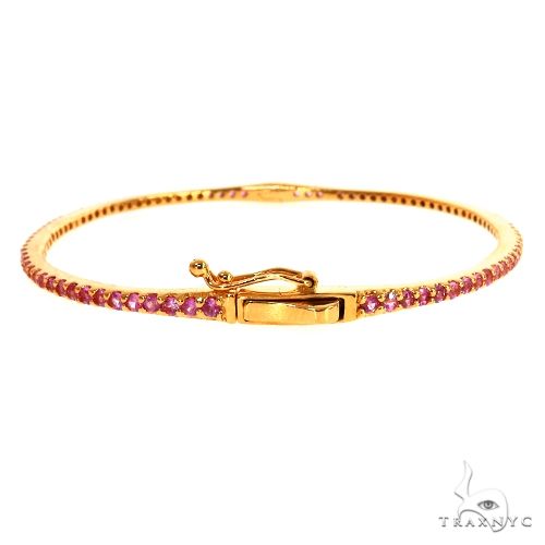 Pink Sapphire Bangle Bracelet 67812 - Image 2